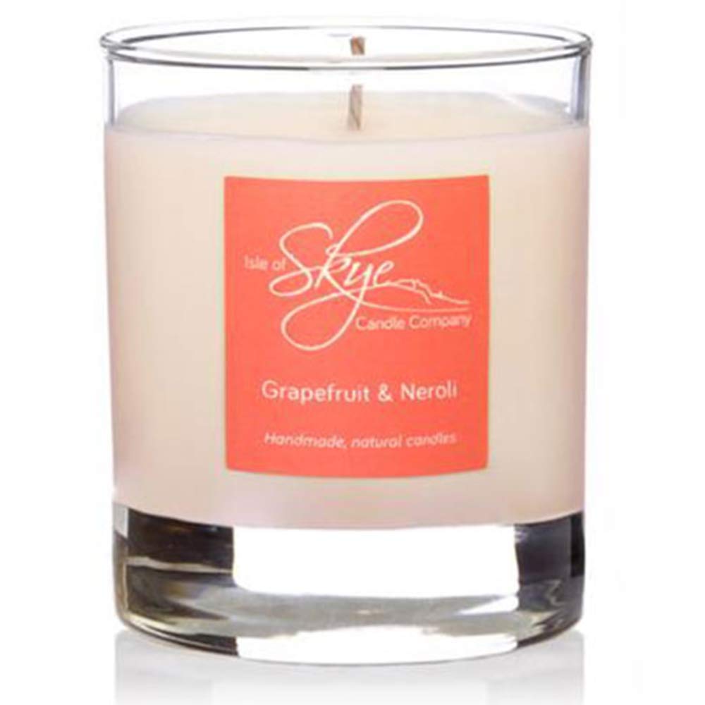 Isle of Skye Candle Company Grapfruit & Neroli Island Tumbler | Natural Soy Wax Candle | Handmade in Scotland | Premium Scented Candle | Bespoke Glass Tumbler | 35+ Hours Burn Time