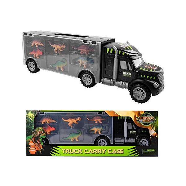 Dinosaur Truck Toy, Dinosaur Truck Set with 6 Mini Dinosaurs Educational Kids Truck Toy Car for Children Boys Girls