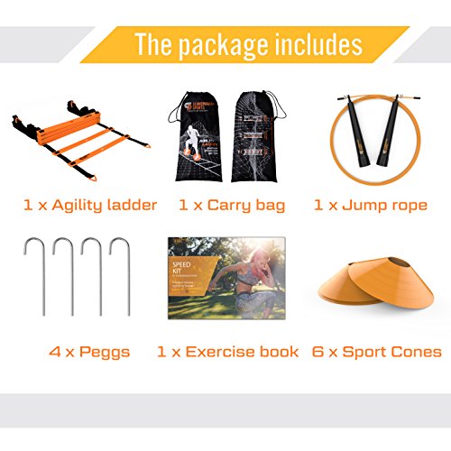 Speed Training Set Agility Ladder, Jump Rope, Sport Cones and