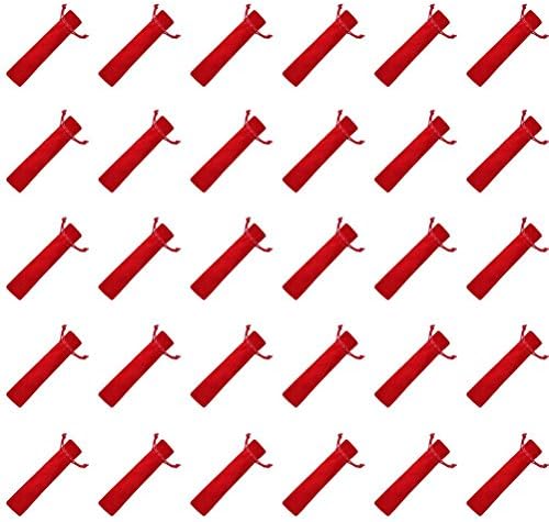 Suriel 30 Pcs Red Velvet Pen Pouch Sleeve Holder Single Pen Bag Case Pencil Bag Drawstring Pen Pouch