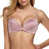 Ekouaer Sexy Lace Push up Bra Womens Padded Stain Demi Underwire Bra 32A-38DD