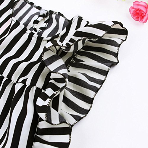 Clearance Toddler Kids Baby Girls Outfit Summer Clothes Striped SleevelessT-Shirt Tops+Shorts Pants Set (Black, 4/5T) - Thumbnail 5