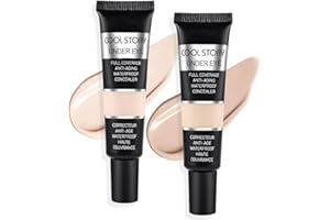 SUAKE Pro Under Eye Full Coverage Liquid Concealer to Cover Dark Circles, Scars,Redness,Spots,Fine Lines,Corrector Anti-Aging Natural Finish, Moistening Smooth Cream,Waterproof 0.4 * 2 fl oz-Light+Medium