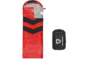 Gold Armour Sleeping Bags for Adults Cold Weather & Warm - Backpacking Camping Sleeping Bag for Kids 10-12, Girls, Boys - Lightweight Compact Camping Essentials Gear Accessories, Left Zipper