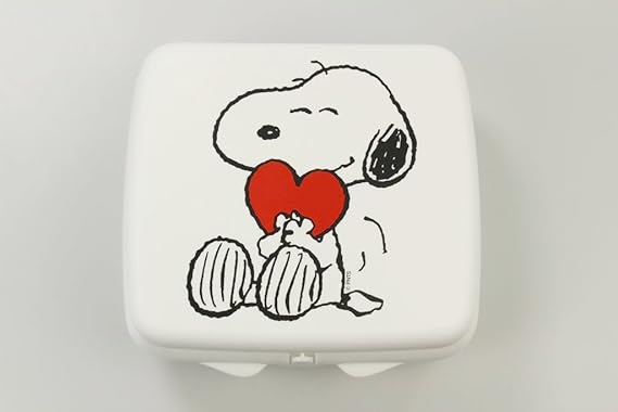 TUPPERWARE To Go Sandwich-Box weiss Snoopy mit Herz Pausenbrotbehälter Dose