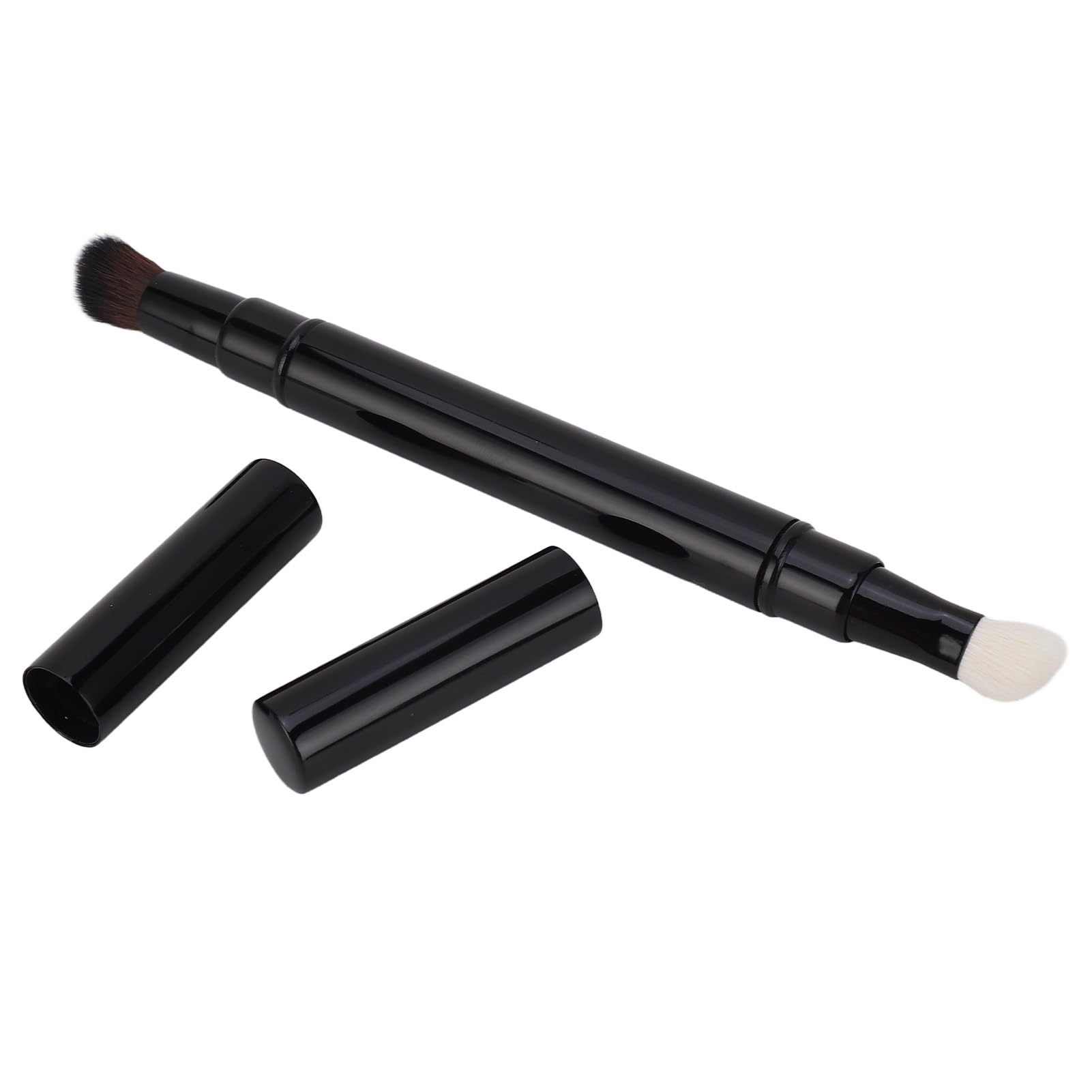 Eyeshadow Brush, Double Ended Makeup Foundation Brush, Retractable Loose Powder Makeup Brush, Portable Soft Bristle Fine Cut Cosmetic Brush, for Eyebrow and Concealer