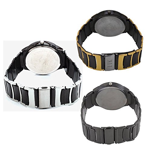 iik collection watches analogue black dial men's and boys watch(pack of 3)