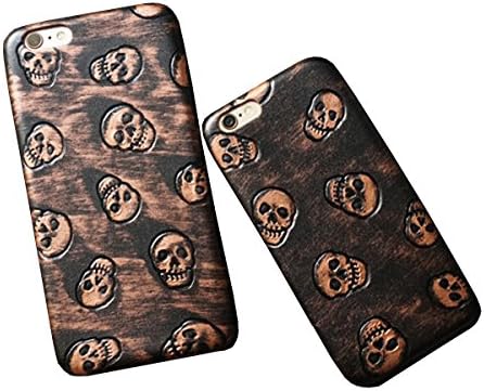 Ecarer iPhone Case for iPhone 6/iPhone 6s 4.7" Full Cover Ultra Thin Slim Matte Back Soft PP Skull Punk Style Case Cover Rock&amp;Roll Glass Screen Protector included (Gold)