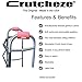 Crutcheze Bubblegum Pink Walker Padded Hand Grip Covers Made in USA Moisture Wicking, Antibacterial, Comfort, Fashion, Washable, Orthopedic Products Accessories