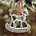 Baby's First Christmas Ornaments 2019,Metalic Silver Reindeer Christmas Tree Ornament, Made of Resin,3D Design Gifts Box Included(Plating Reindeer)