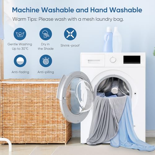 Marchpower Refreshing Blanket 200 x 220 cm, Arc-Chill Natural Technology Summer Blanket Double-Sided Cozy and Refreshing Sofa Blanket, Qmax>0.5, Blue
