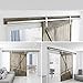 SMARTSTANDARD 10FT Heavy Duty Sliding Barn Door Hardware Kit, Double Rail, Stainless Steel, Super Smoothly and Quietly, Simple and Easy to Install, Fit 60