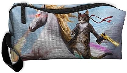 Fantasy Unicorn Wtf Funny Sci Fi Cat Cats Zipper Closure 3D Printing Pencil Pen Case Cosmetic Makeup Bag Travel Bag Tote For Women Girls