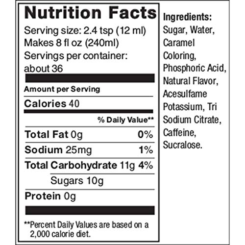 SODASTREAM COLA SYRUP, 14.8 FLUID OUNCE