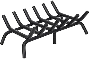 Zettfuly Fireplace Grate 20 inch - Fireplace Log Grates Heavy Duty Solid Round Steel | Fireplace Log Holder No Assembly | Burning Wood Log Rack for Indoor Chimney Hearth & Outdoor Camping