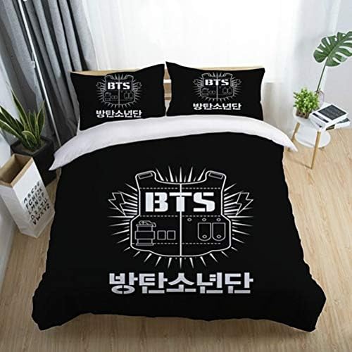 Neborn KPOP BTS Bangtan Boys Bedding Set Bedding Home Items Queen(210cm × 210cm) as shown