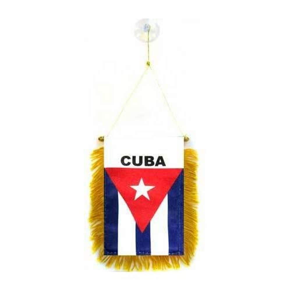 AZ FLAG - Cuba Mini Banner - 6'' x 4'' - 100% Polyester Cuban Small Pennant for Car - Double-sided Flag with Suction Cup Hanger — image 1