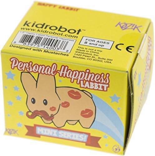 Labbit Orange Kisses Mustache Pride: ~1.5" Personal Happiness Kozik x Kidrobot Smorkin Mini-Figure [Very Rare]