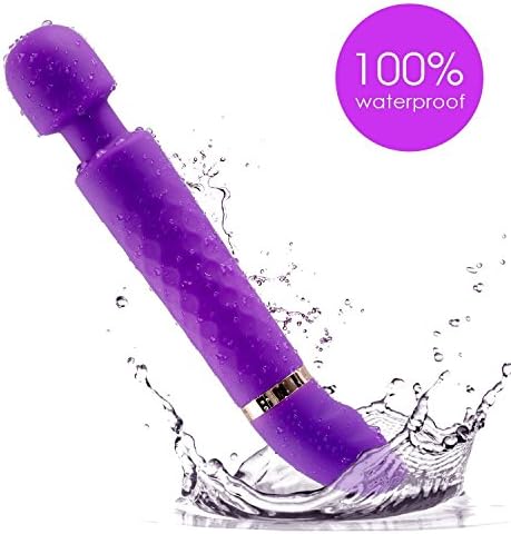 LSZHU Wireless Therapeutic Massager, Medical-Grade Massage Wand with 2 Powerful Vibration Head 20 Modes Rechargeable (Purple)