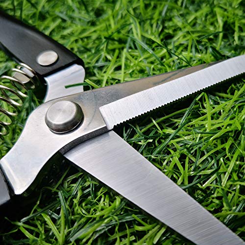 Pruning Shears Straight Tip Pruning Trimming Scissors Florist Scissors-Stainless Steel Ultra Sharp Multi-Purpose Hand Pruner Scissors for Garden Harvesting Fruits Vegetables, Trimming Flowers,Black