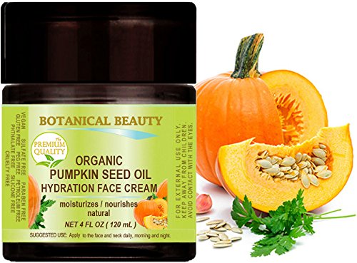ORGANIC PUMPKIN SEED OIL HYDRATION FACE CREAM. For NORMAL - DRY - SENSITIVE SKIN. 4 Fl. oz - 120 ml.