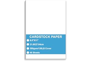 Cardstock Paper - Plain Heavy Bright White Stock, Extra Heavy Duty, 130lb Cover(350 gsm) Thick Cardstock Paper, 8.5" x 11", 4