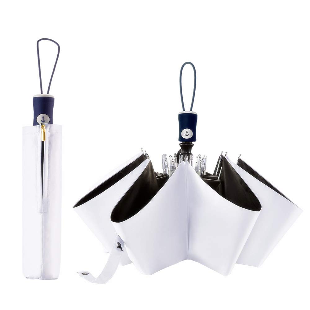 DBA FDJASGY Sun Umbrella Compact Folding Travel Umbrella Auto Open and Close for Windproof, Rainproof & 99.9% UV Protection Parasol with Black Anti-UV Coating