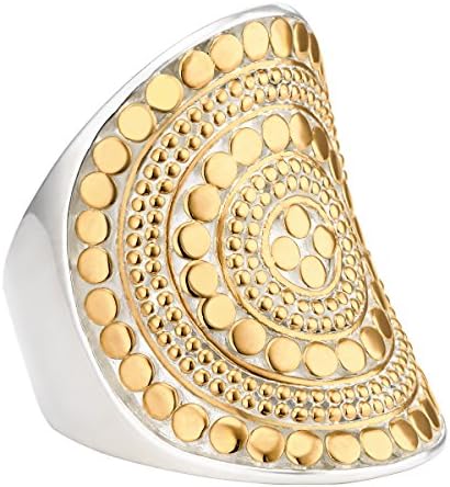 Anna Beck Gold-Plated Beaded Saddle Ring, Size 6.0
