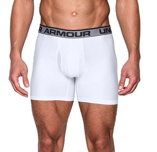 Under Armour Men's Original 6'' Boxerjock Boxer Briefs ,White , Large, 2-Pack