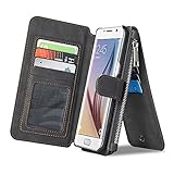 Galaxy S7 Edge Case, BELK Detachable ( Black ) Leather - [Large Capacity] Wallet Folio Flip Case with Card Slot Slim Luxury PC Back Cover for Samsung Galaxy S7 Edge