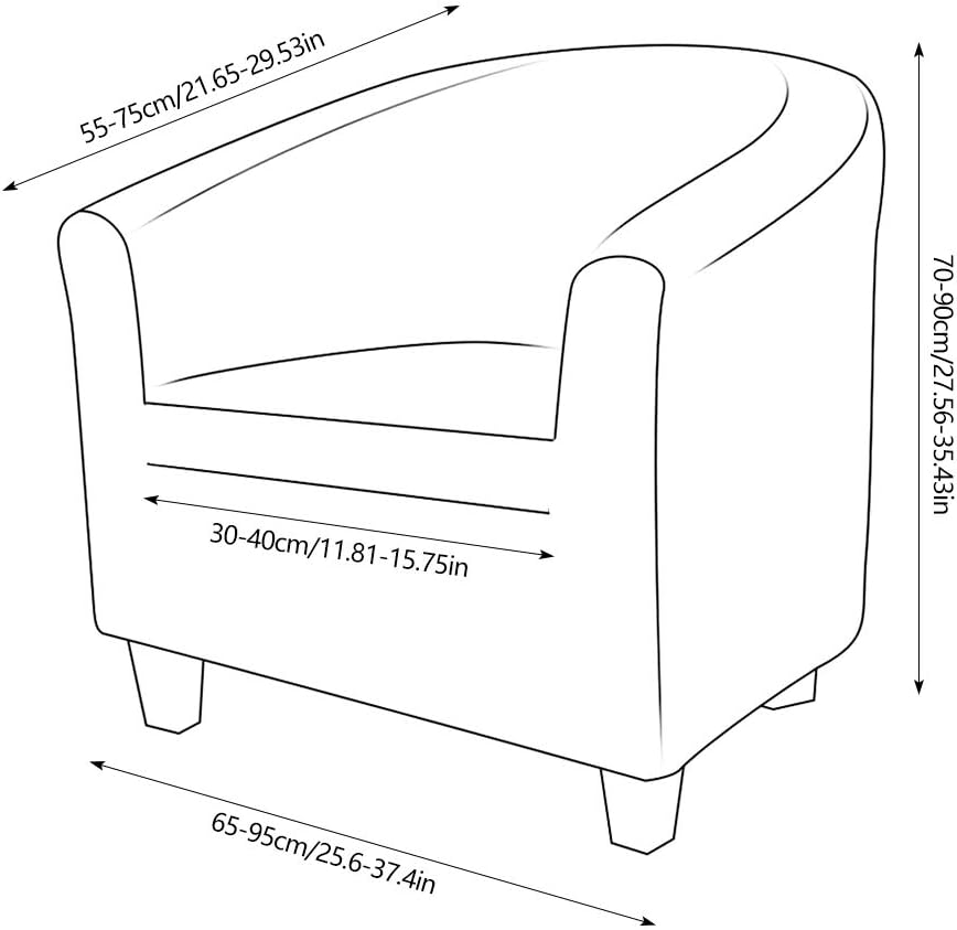 Tub Chair Covers for Armchairs Tub Sofa Slipcover Velvet Fabric Club Chair Slipcover Stretch Armchair Slipcover Removable Washable Sofa Couch Cover for Dining Living Room Office Reception Navy Blue - Image 4