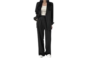 Women's Business Blazer and High Waist Pant Suit Set Loose Fit Casual 2 Piece Suits for Work Fall Winter Outfits