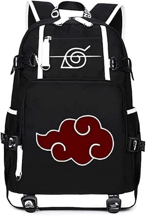 Mochila masculina Naruto Sasuke Sharingan Akatsuki Red Cloud, Laptop, 8,  Large : Amazon.com.br: Moda
