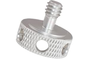 Hand Tighten 1 / 4inch Screw Tripod Mounting for Camera Tripod Heads and DSLR Stabilizers Silver Photography Mounting