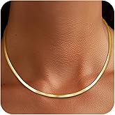 Jewlpire Silver/18K Gold Plated Herringbone Necklace for Women, 3mm 4mm 5mm Necklace for Women, Flat Snake Chain Necklaces, Fashion Women's Chain Necklaces 16 18 20 22 24 Inch