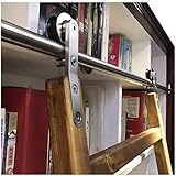 DIYHD SLD-10FT Sliding Hardware Rolling Library Kit(No Ladder), 10ft, Stainless Steel