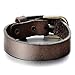 COOLSTEELANDBEYOND Minimalist Mens Leather Bangle Bracelet Brown Genuine Leather Wristband with Buckle