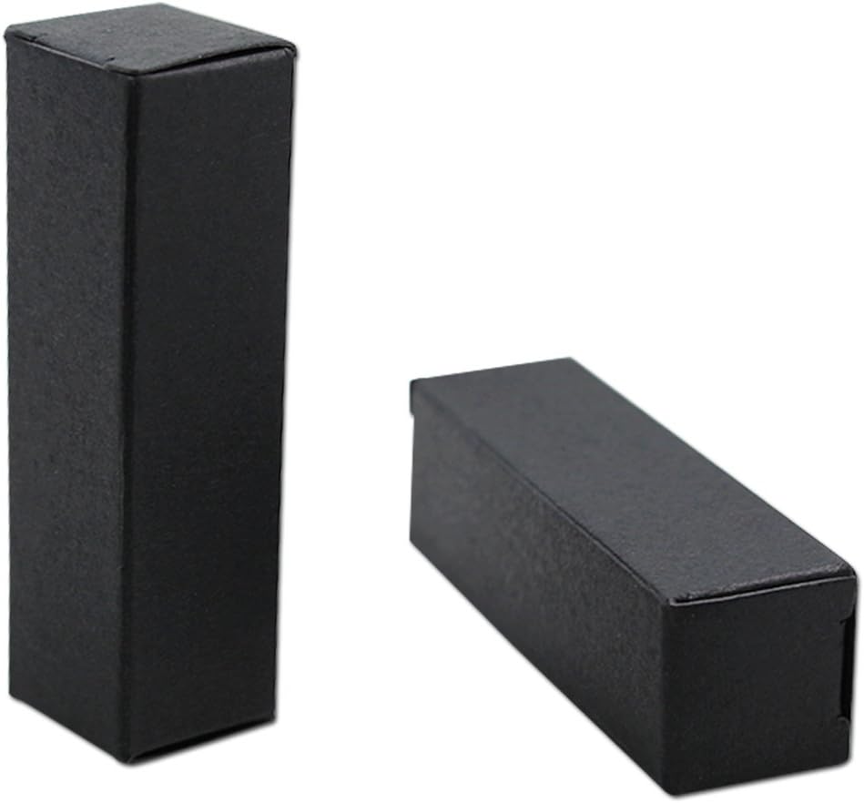 50Pcs Kraft Paper Boxes Reusable Small Gifts Lipstick Perfume Bottle Essential Oil Wrapping Box DIY Paperboard Makeup Organzier Tube Storage 1.3x1.3x3 inch