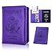 ACdream Passport Holder and Vaccine Card Holder Combo, Cover Wallet, Leather Travel Documents Organizer Protector, RFID Blocking, for Women/Men
