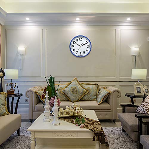 DreamSky 10 Inches Wall Clocks Battery Operated Silent NonTicking Quartz Wall Clock for