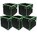 CASOLLY Square Grow Bags 5 Gallon 5 Pack, Thick Nonwoven Fabric Plant Pots with Green Handles,Heavy Duty Handle Plant Grow Pots