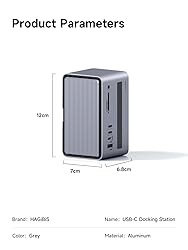 Hagibis USB C Docking Station Triple Monitor, LED