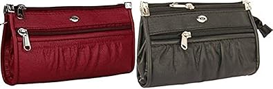 Brisfine Beautiful Black and Maroon Hand Clutch Combo for Girls - Pack of 2