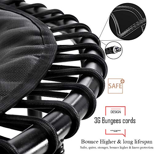 DARCHEN 450 lbs Mini Trampoline for Adults, Indoor Small Rebounder Exercise Trampoline for Workout Fitness, 450 lbs Max-Load Bungees for Quiet and Safely Cushioned Bounce, 40 Inch Gym Trampoline - Thumbnail 2