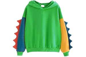 Meikosks Dinosaur Sweatshirt for Teens Girls Cute Hoodies Long Sleeve Splice Pullover Cosplay Custome Tops