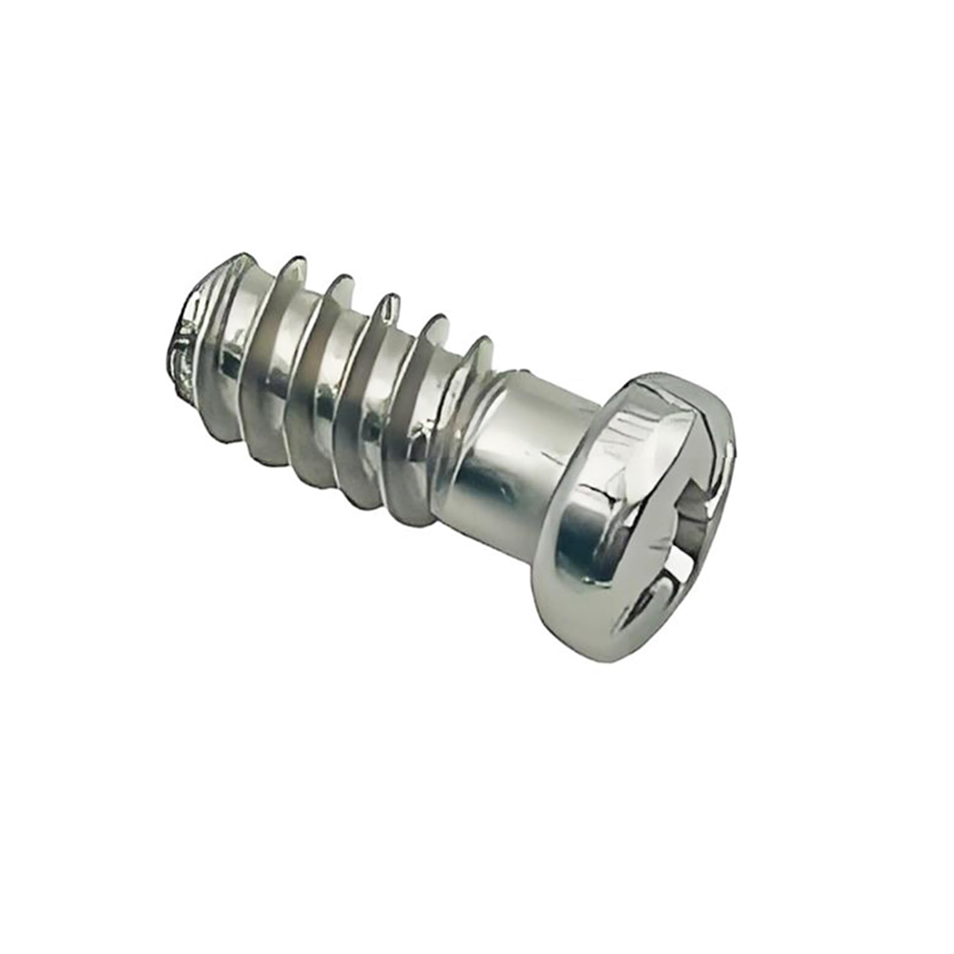LIKERAINY Steel Euro Screws 6.4 x 14 mm Furniture Fasteners with Threaded Bore Diameter 5 mm Special Fixing Screw for Cupboard Cabinet Hinges Pan Head Machine Screw 50 Pcs