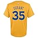 Kevin Durant Youth Golden State Warriors Gold Name and Number Jersey T-shirt Small 8