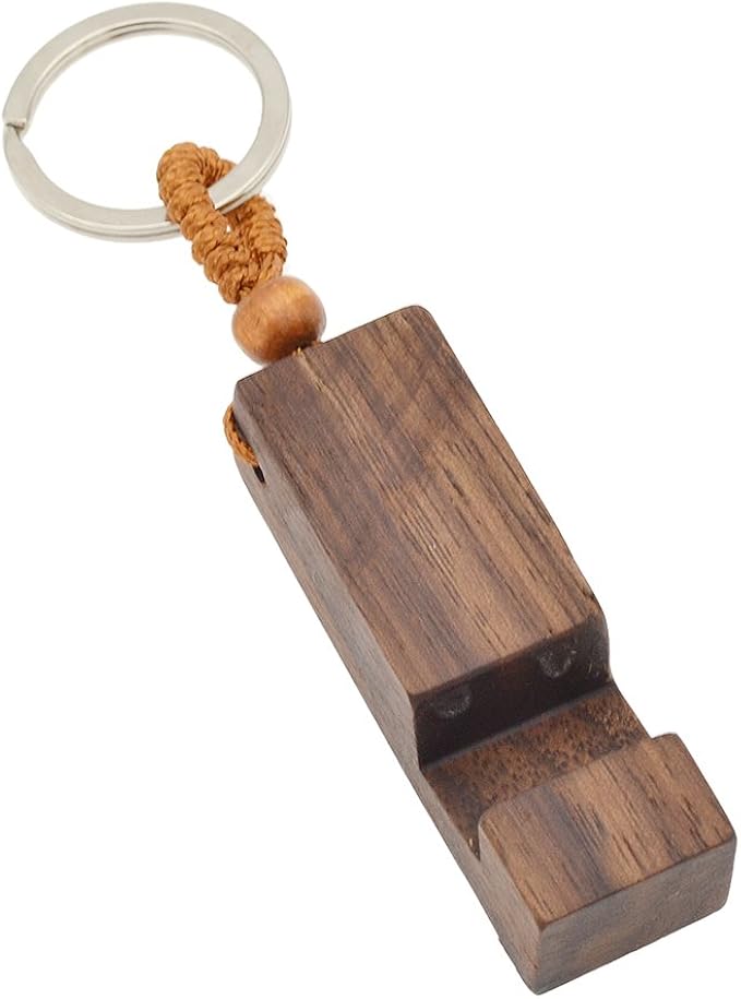 Mini Wood Phone Holder Keychain Portable Cellphone Stand