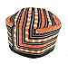 Vipada Handmade African Dashiki Hat Kente Pattern Kufi Kofi Hat Cap Style2 (Black and Orange)