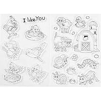 MaGuo Farm Animal Clear Stamps Cows Bees Snails Birds Nest Caterpillar for DIY Scrapbooking Photo Album Card Making Decorative